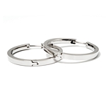 Narrow Huggie Hoop 25mm - Shiny Titanium - 0517-03